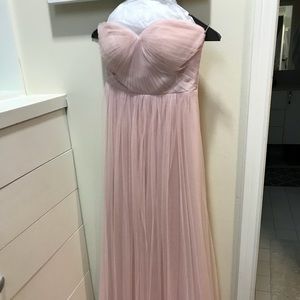 Formal strapless gown in blush BHLD